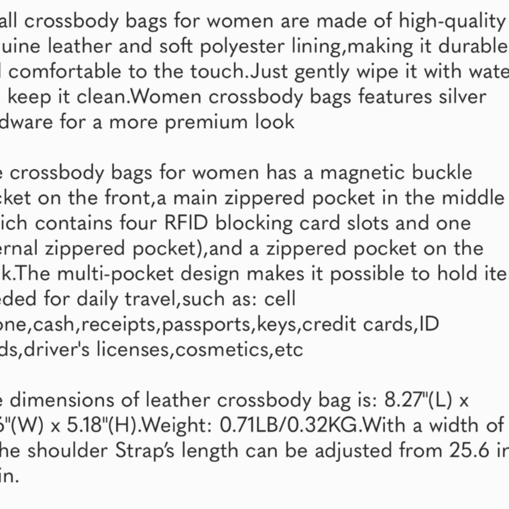 Small Crossbody Bags Genuine Leather, Green new - Picture 7 of 7